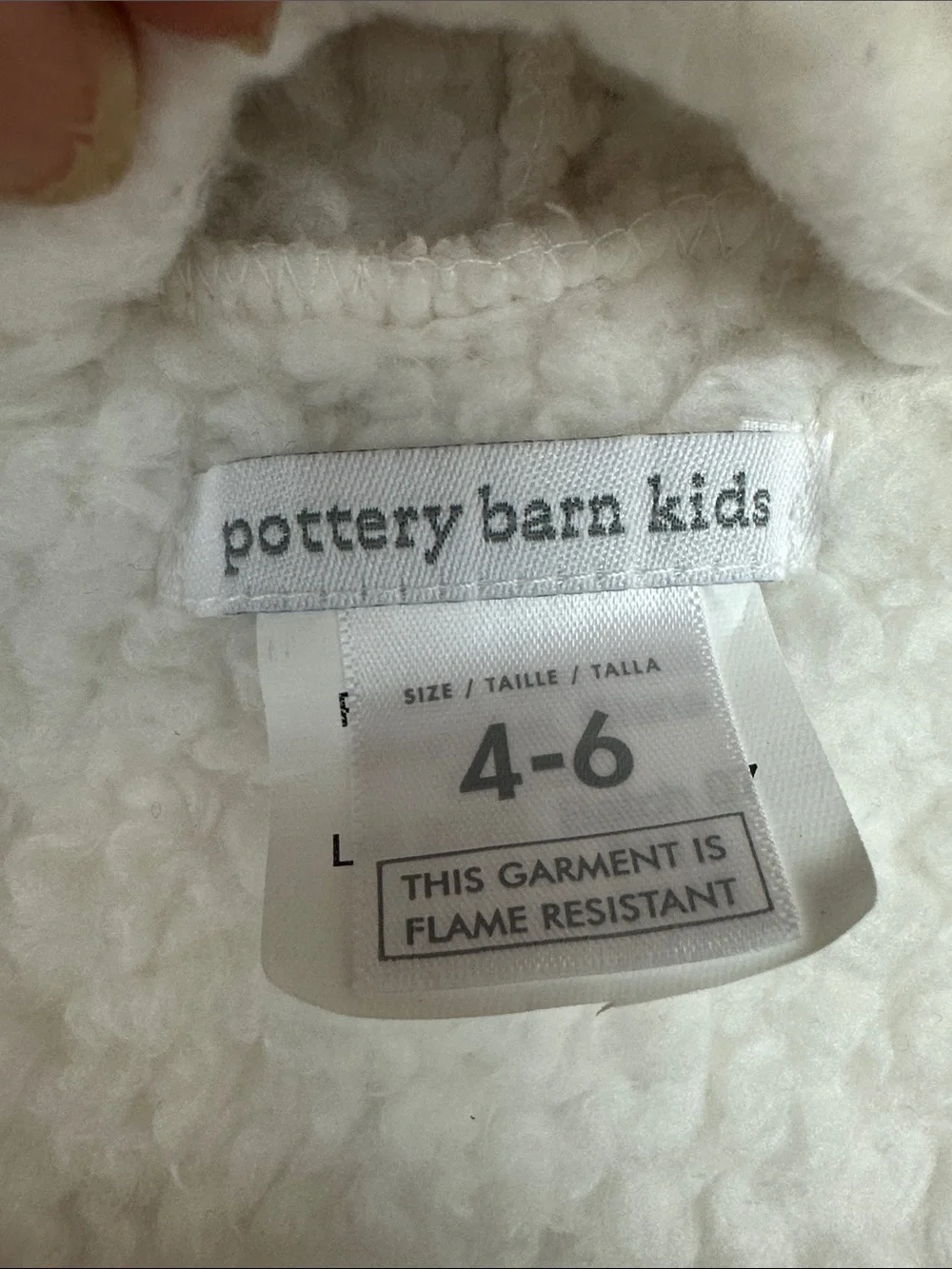 PBK Pottery Barn Kids Hooded Plush Sherpa Critter Robe Kitty Ears White Sz 4-6